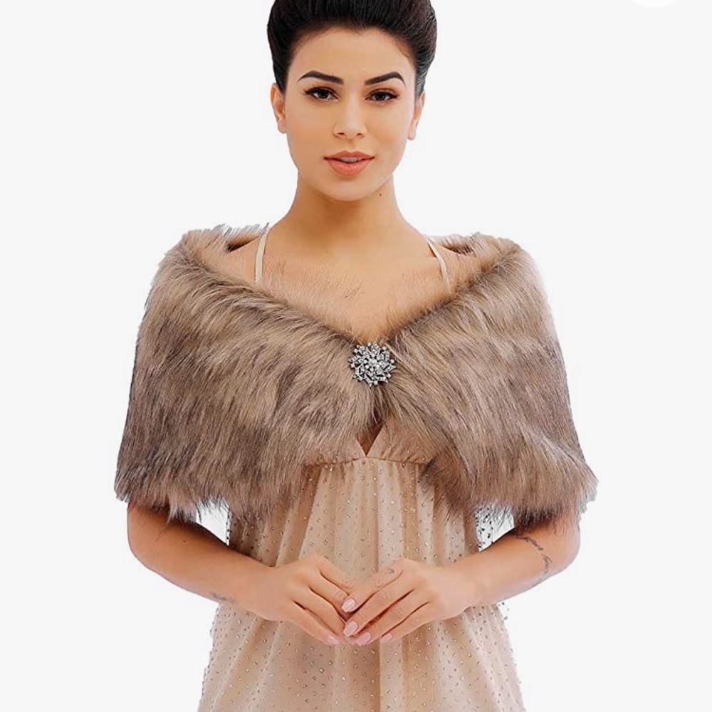 Faux fur stole